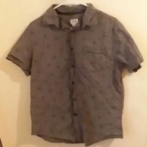 Skull print button down shirt